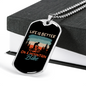 Life Is Better On A Mountain Bike Cycling Necklace Stainless Steel or 18k Gold Dog Tag 24"-Express Your Love Gifts