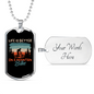 Life Is Better On A Mountain Bike Cycling Necklace Stainless Steel or 18k Gold Dog Tag 24"-Express Your Love Gifts