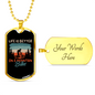 Life Is Better On A Mountain Bike Cycling Necklace Stainless Steel or 18k Gold Dog Tag 24"-Express Your Love Gifts