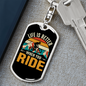 Life Is Better When You Ride Cycling Keychain Stainless Steel or 18k Gold Dog Tag Keyring-Express Your Love Gifts