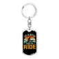 Life Is Better When You Ride Cycling Keychain Stainless Steel or 18k Gold Dog Tag Keyring-Express Your Love Gifts