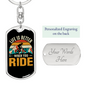 Life Is Better When You Ride Cycling Keychain Stainless Steel or 18k Gold Dog Tag Keyring-Express Your Love Gifts