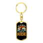 Life Is Better When You Ride Cycling Keychain Stainless Steel or 18k Gold Dog Tag Keyring-Express Your Love Gifts