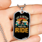 Life Is Better When You Ride Cycling Necklace Stainless Steel or 18k Gold Dog Tag 24"-Express Your Love Gifts