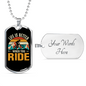 Life Is Better When You Ride Cycling Necklace Stainless Steel or 18k Gold Dog Tag 24"-Express Your Love Gifts