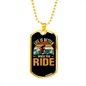 Life Is Better When You Ride Cycling Necklace Stainless Steel or 18k Gold Dog Tag 24"-Express Your Love Gifts