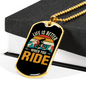 Life Is Better When You Ride Cycling Necklace Stainless Steel or 18k Gold Dog Tag 24"-Express Your Love Gifts