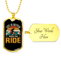 Life Is Better When You Ride Cycling Necklace Stainless Steel or 18k Gold Dog Tag 24"-Express Your Love Gifts