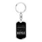 Life Is Better With A Bicycle Cycling Keychain Stainless Steel or 18k Gold Dog Tag Keyring-Express Your Love Gifts