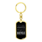 Life Is Better With A Bicycle Cycling Keychain Stainless Steel or 18k Gold Dog Tag Keyring-Express Your Love Gifts