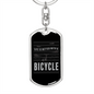Life Is Better With A Bicycle Cycling Keychain Stainless Steel or 18k Gold Dog Tag Keyring-Express Your Love Gifts