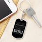 Life Is Better With A Bicycle Cycling Keychain Stainless Steel or 18k Gold Dog Tag Keyring-Express Your Love Gifts