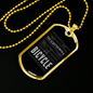 Life Is Better With A Bicycle Cycling Necklace Stainless Steel or 18k Gold Dog Tag 24"-Express Your Love Gifts