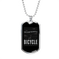 Life Is Better With A Bicycle Cycling Necklace Stainless Steel or 18k Gold Dog Tag 24"-Express Your Love Gifts