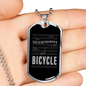 Life Is Better With A Bicycle Cycling Necklace Stainless Steel or 18k Gold Dog Tag 24"-Express Your Love Gifts
