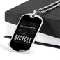 Life Is Better With A Bicycle Cycling Necklace Stainless Steel or 18k Gold Dog Tag 24"-Express Your Love Gifts