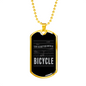 Life Is Better With A Bicycle Cycling Necklace Stainless Steel or 18k Gold Dog Tag 24"-Express Your Love Gifts