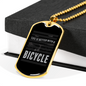 Life Is Better With A Bicycle Cycling Necklace Stainless Steel or 18k Gold Dog Tag 24"-Express Your Love Gifts