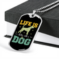 Life is Better With a Dog Necklace Stainless Steel or 18k Gold Dog Tag 24" Chain-Express Your Love Gifts