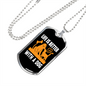 Life is Better With a Dog Orange Necklace Stainless Steel or 18k Gold Dog Tag 24" Chain-Express Your Love Gifts