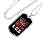 Life is Better With a Dog Plain Necklace Stainless Steel or 18k Gold Dog Tag 24" Chain-Express Your Love Gifts