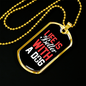 Life is Better With a Dog Plain Necklace Stainless Steel or 18k Gold Dog Tag 24" Chain-Express Your Love Gifts