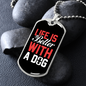 Life is Better With a Dog Plain Necklace Stainless Steel or 18k Gold Dog Tag 24" Chain-Express Your Love Gifts