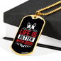 Life is Better With a Dog Red Necklace Stainless Steel or 18k Gold Dog Tag 24" Chain-Express Your Love Gifts