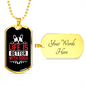 Life is Better With a Dog Red Necklace Stainless Steel or 18k Gold Dog Tag 24" Chain-Express Your Love Gifts
