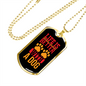 Life is Better With a Dog Red Paws Necklace Stainless Steel or 18k Gold Dog Tag 24" Chain-Express Your Love Gifts