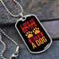 Life is Better With a Dog Red Paws Necklace Stainless Steel or 18k Gold Dog Tag 24" Chain-Express Your Love Gifts