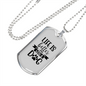 Life is Better With a Dog Transparent Necklace Stainless Steel or 18k Gold Dog Tag 24" Chain-Express Your Love Gifts
