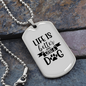 Life is Better With a Dog Transparent Paw Necklace Stainless Steel or 18k Gold Dog Tag 24" Chain-Express Your Love Gifts