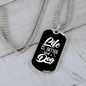 Life is Better With a Dog White Necklace Stainless Steel or 18k Gold Dog Tag 24" Chain-Express Your Love Gifts