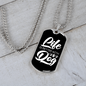 Life is Better With a Dog White Plain Necklace Stainless Steel or 18k Gold Dog Tag 24" Chain-Express Your Love Gifts