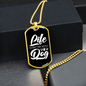 Life is Better With a Dog White Plain Necklace Stainless Steel or 18k Gold Dog Tag 24" Chain-Express Your Love Gifts