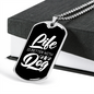 Life is Better With a Dog White Plain Necklace Stainless Steel or 18k Gold Dog Tag 24" Chain-Express Your Love Gifts