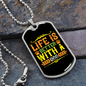 Life is Better With a Dog Yellow Necklace Stainless Steel or 18k Gold Dog Tag 24" Chain-Express Your Love Gifts