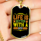 Life is Better With a Dog Yellow Necklace Stainless Steel or 18k Gold Dog Tag 24" Chain-Express Your Love Gifts