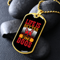 Life is Better With Dogs Head Necklace Stainless Steel or 18k Gold Dog Tag 24" Chain-Express Your Love Gifts