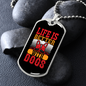 Life is Better With Dogs Head Necklace Stainless Steel or 18k Gold Dog Tag 24" Chain-Express Your Love Gifts