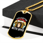Life is Better With Dogs Necklace Stainless Steel or 18k Gold Dog Tag 24" Chain-Express Your Love Gifts