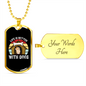Life is Better With Dogs Necklace Stainless Steel or 18k Gold Dog Tag 24" Chain-Express Your Love Gifts