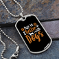 Life is Better With Dogs Plain Necklace Stainless Steel or 18k Gold Dog Tag 24" Chain-Express Your Love Gifts