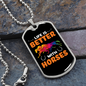 Life is Better With Horses Orange Necklace Stainless Steel or 18k Gold Dog Tag 24" Chain-Express Your Love Gifts