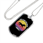 Life is Better With Horses Purple Necklace Stainless Steel or 18k Gold Dog Tag 24" Chain-Express Your Love Gifts