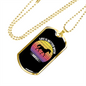 Life is Better With Horses Purple Necklace Stainless Steel or 18k Gold Dog Tag 24" Chain-Express Your Love Gifts
