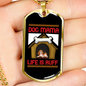 Life is Ruff Necklace Stainless Steel or 18k Gold Dog Tag 24" Chain-Express Your Love Gifts
