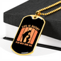 Life is Short Play With Dogs Necklace Stainless Steel or 18k Gold Dog Tag 24" Chain-Express Your Love Gifts