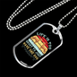 Life is Too Short Blue Necklace Stainless Steel or 18k Gold Dog Tag 24" Chain-Express Your Love Gifts